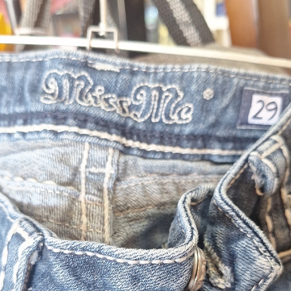 Miss Me Blue Jeans with Vintage Wash and Heavyweight Denim